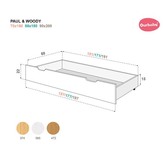 Otroška hiška postelja Ollie - bela