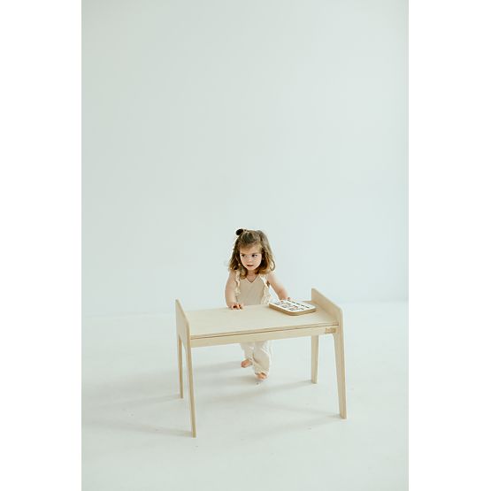 Otroška lesena mizica s stolčkom S/M - naravna