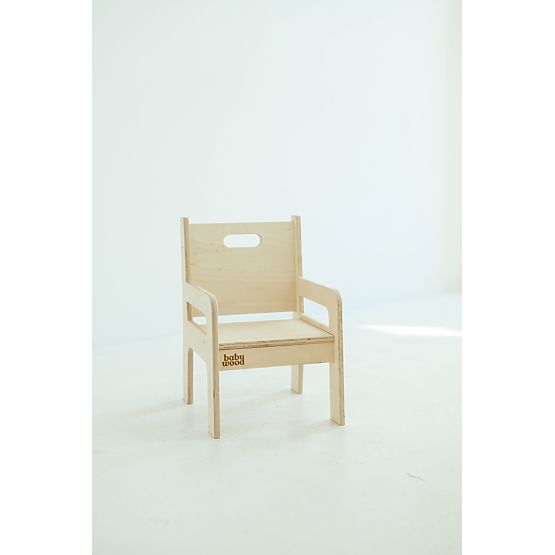 Otroška lesena mizica s stolčkom S/M - naravna