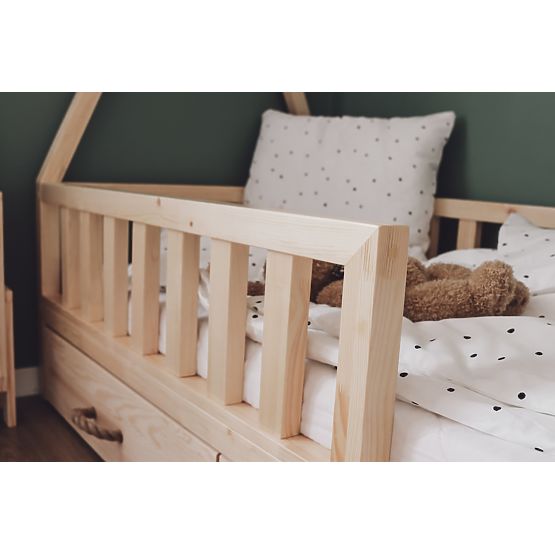 Otroška lesena postelja TIPI - naravna