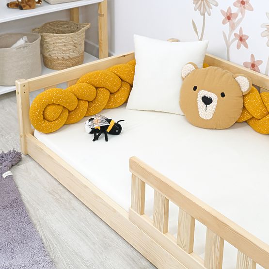 Otroška nizka postelja Montessori Meadow - naravna