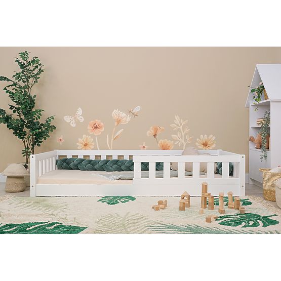 Otroška nizka postelja Montessori Meadow - bela