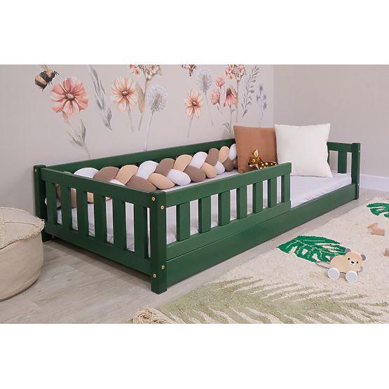 Otroška nizka postelja Montessori Ourbaby Meadow - zelena