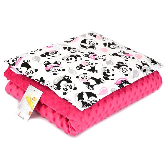 Otroška odeja in blazina M Panda - fuksija