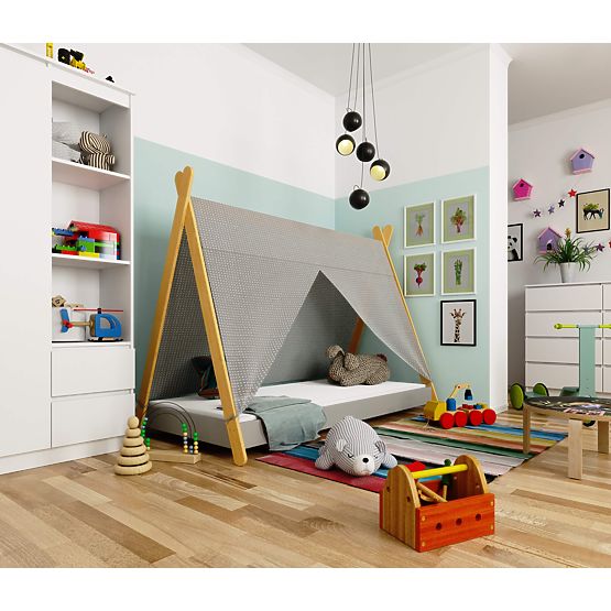 Otroška postelja 180x80 GEM z ležiščem siva