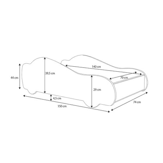 Otroška postelja avto Batcar črna 140x70