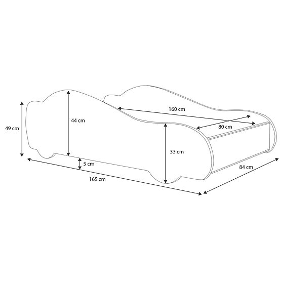 Otroška postelja avto Batcar črna 160x80