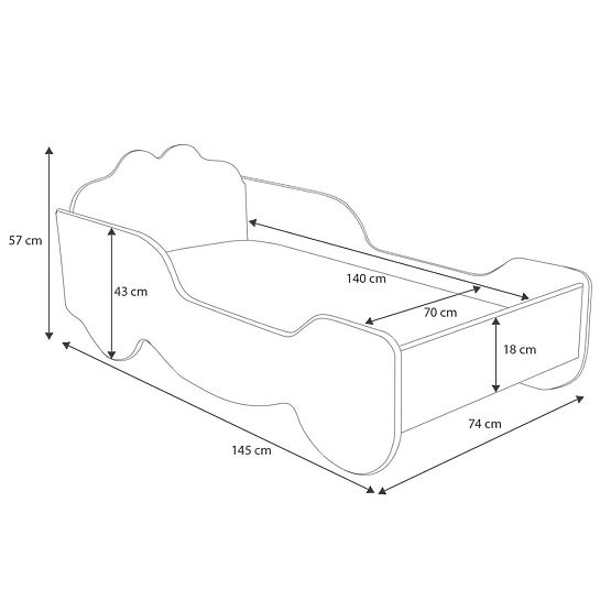 Otroška postelja Kočija 160x80 z vzmetnico