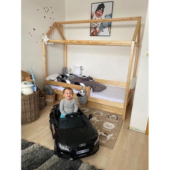 Otroška postelja hiška Paul - naravna