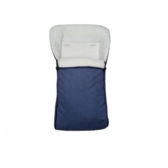 Otroške sani z naslonjalom in kapuco - jeans / melange