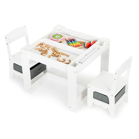 Otroški komplet lesena miza in stoli ECOTOYS