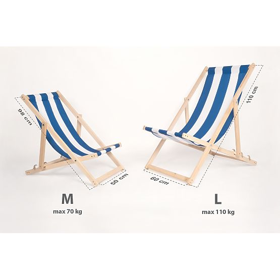Otroški ležalnik za plažo Modre in bele črte