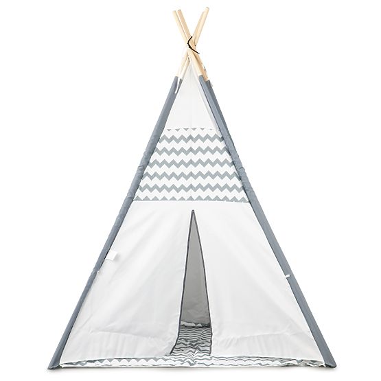 Otroški šotor Teepee - sivo-bel