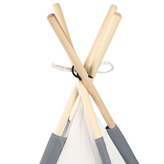 Otroški šotor Teepee - sivo-bel