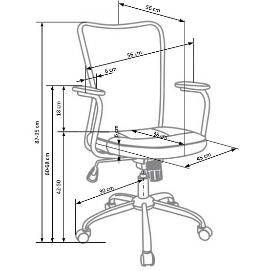 Otroški stol ANDY - siva/črna