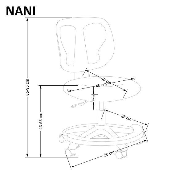 Otroški stol NANI - siva