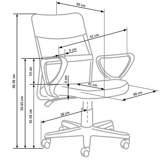 Otroški vrtljivi stol Timmy grey