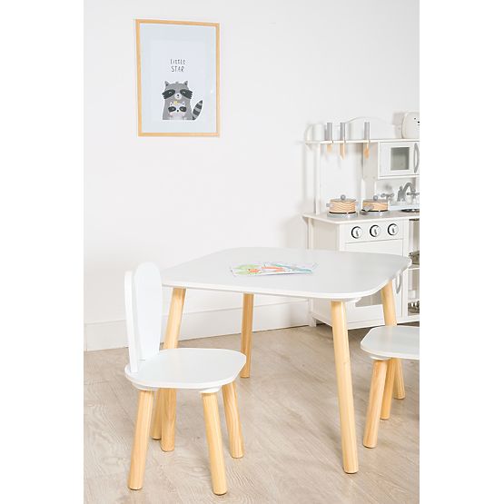 Ourbaby - Otroška mizica in stolčki z zajčjimi ušesi