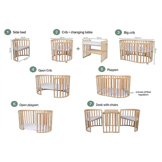 Ovalna gredica Ruby 7 v 1 PLUS - naravna