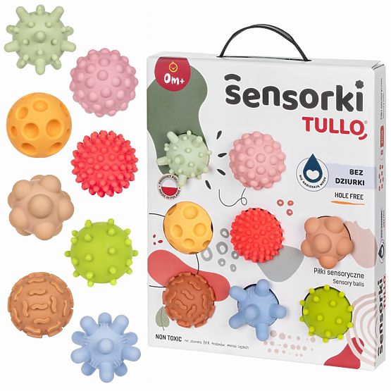 PASTELNI Senzorične Žogice Tullo - 8 žogic brez odprtin