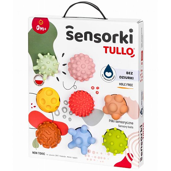 PASTELNI Senzorične Žogice Tullo - 8 žogic brez odprtin