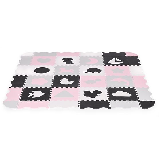 Pena podloga z ograjico puzzle suhi bazen 36 elementov ECOTOYS