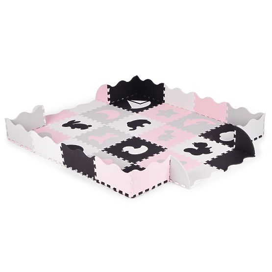 Pena podloga z ograjico puzzle suhi bazen 36 elementov ECOTOYS