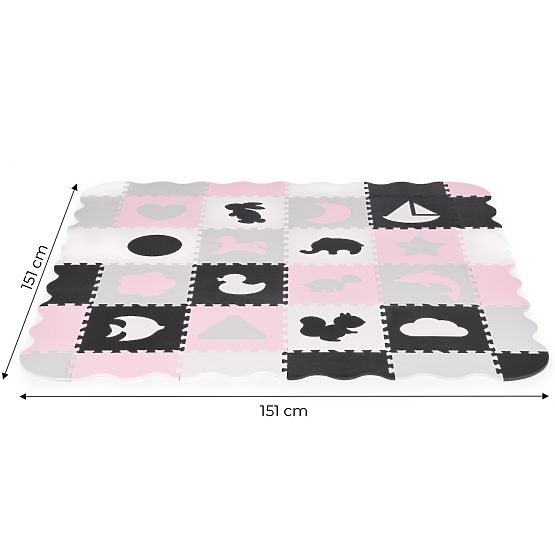 Pena podloga z ograjico puzzle suhi bazen 36 elementov ECOTOYS