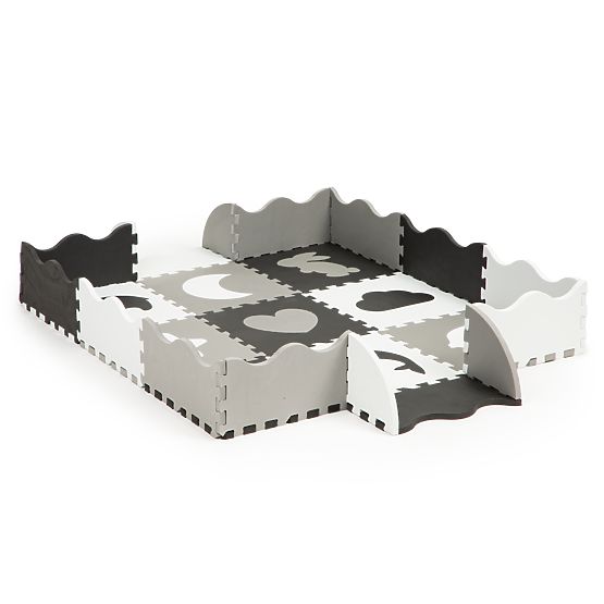 Pena podloga z ograjo puzzle suhi bazen 25 kosov ECOTOYS