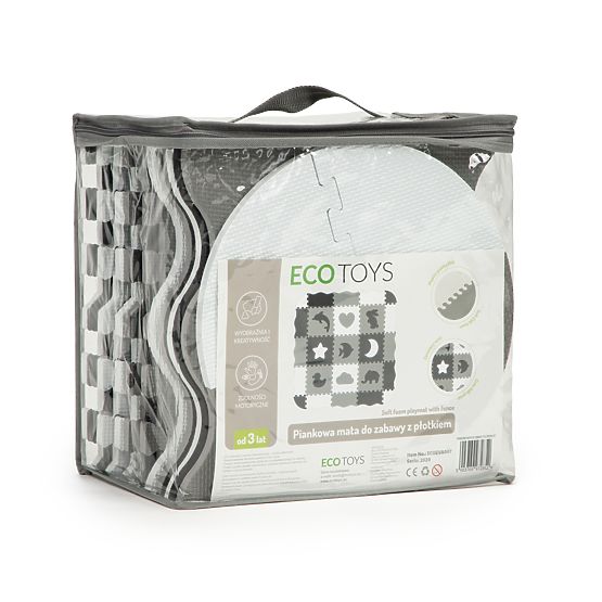 Pena podloga z ograjo puzzle suhi bazen 25 kosov ECOTOYS