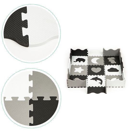 Pena podloga z ograjo puzzle suhi bazen 25 kosov ECOTOYS