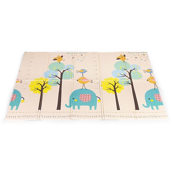 Pena podloga za otroke 200x150 cm izobraževalna obojestranska zložljiva merilo rasti abeceda ECOTOYS