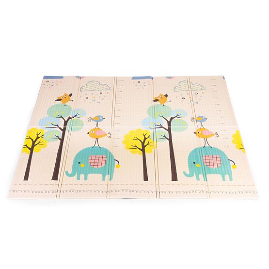 Pena podloga za otroke 200x180 cm izobraževalna obojestranska zložljiva merilo rasti abeceda ECOTOYS