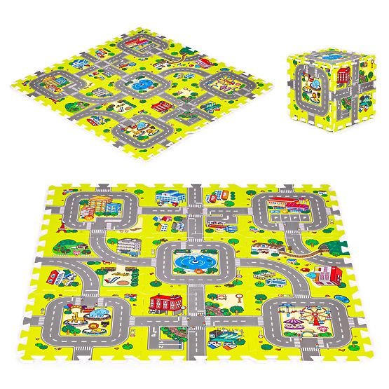 Pena podloga za otroke mesto 9 delov 90,5x90,5 cm IPLAY