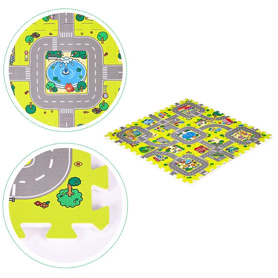 Pena podloga za otroke mesto 9 delov 90,5x90,5 cm IPLAY