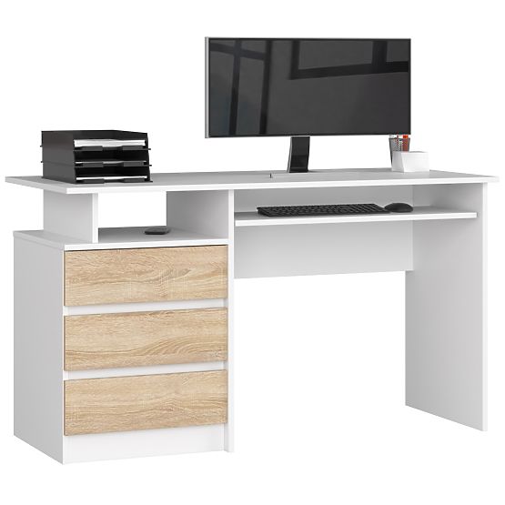 PISALNA MIZA CLP 135cm PK BELA / SONOMA