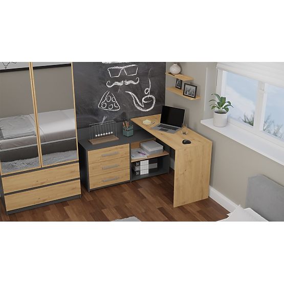 Pisalna miza DANY ANTRACIT HRAST ARTISAN