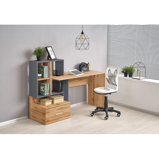 Pisalna miza GROSSO - hrast wotan / antracit