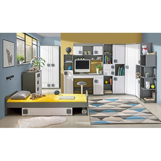 Pisalna miza Gumi - bela / antracit