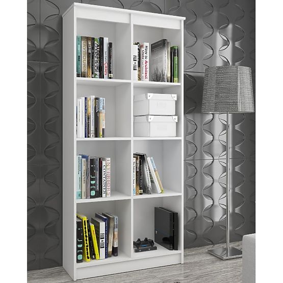 PISARNIŠKI REGAL R 80 cm CLP 8 POLIC BELI