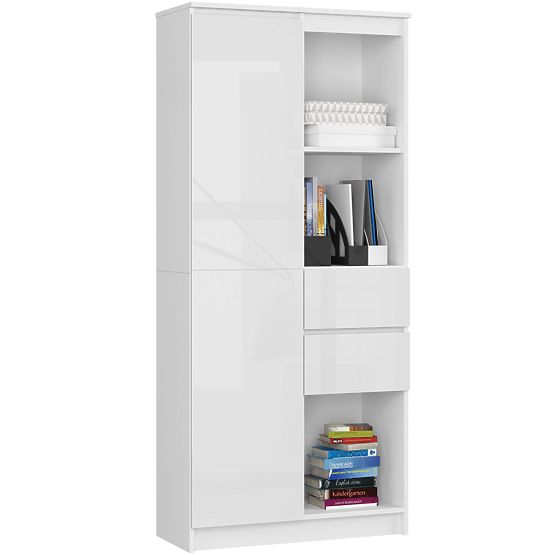 PISARNIŠKI REGAL R 80 cm CLP R15 PK BELI / BELI SIJAJ