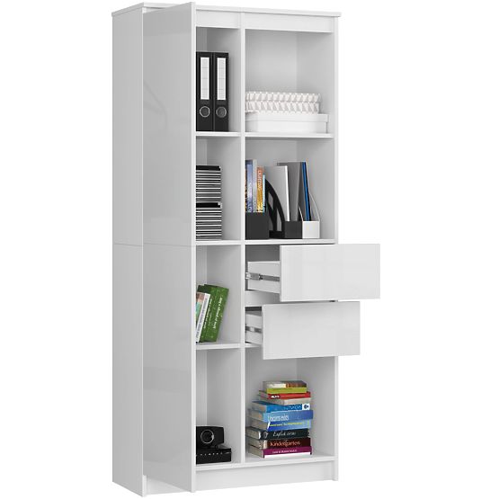 PISARNIŠKI REGAL R 80 cm CLP R15 PK BELI / BELI SIJAJ