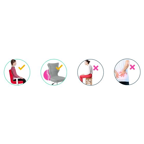 Pisaniški stol prilagojen za višino 146-176,5 cm - črna