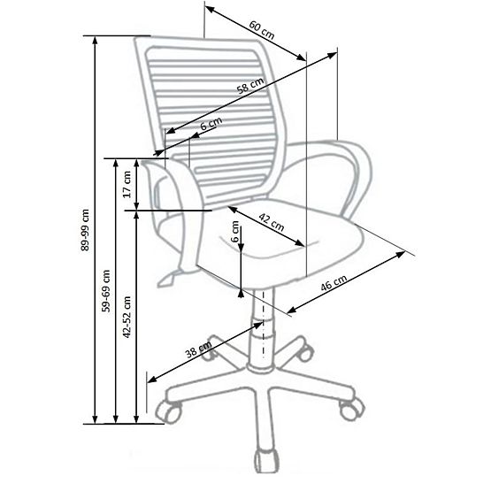 Pisarniški stol Santana - črno-siv