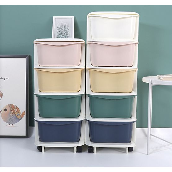 Plastični regal na kolesih za otroke omarica s predali