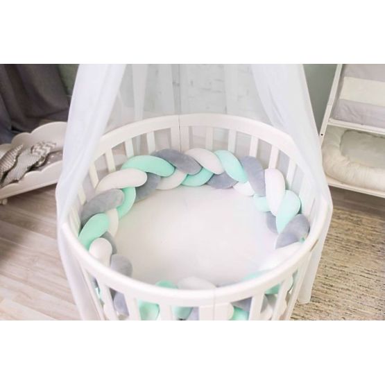 Pletena varovalna ograja 240 cm - mint s sivo