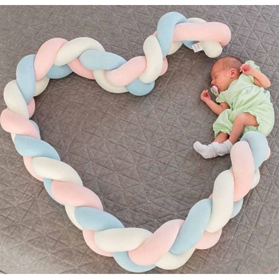 Pletena varovalna ograja 240 cm - roza z modro