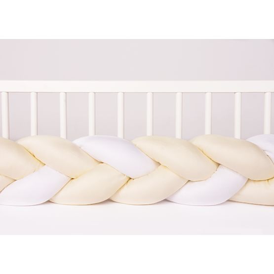 Pletena zaščita za posteljico Cream 200cm
