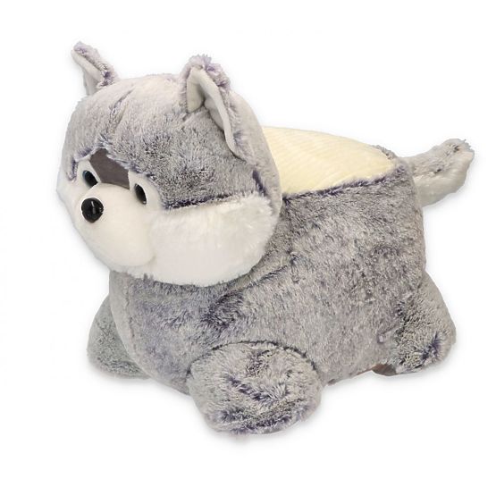 Plišasti taburet kužek Husky sedež