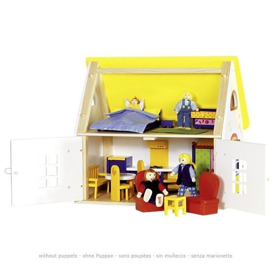 Podeželska hiša za lutke s pohištvom